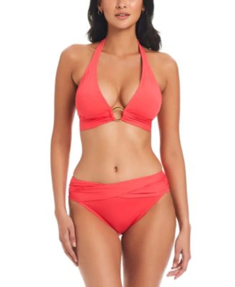Bleu By Rod Beattie Womens Ring Me Up Halter Bikini Top Sarong