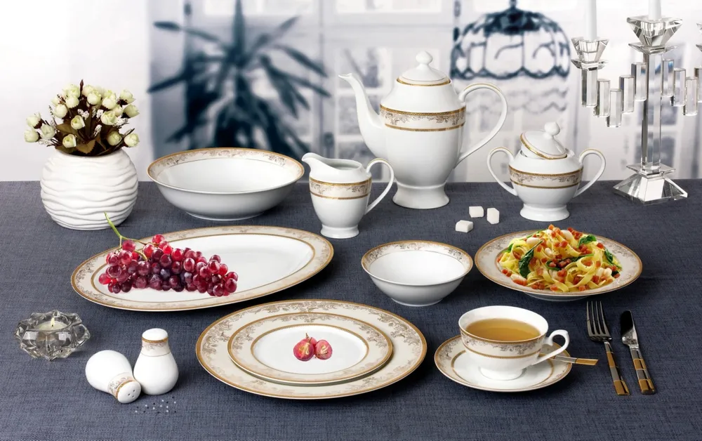 Lorren Home Trends Chloe 57pc Dinnerware Set, Service for 8 Mall of