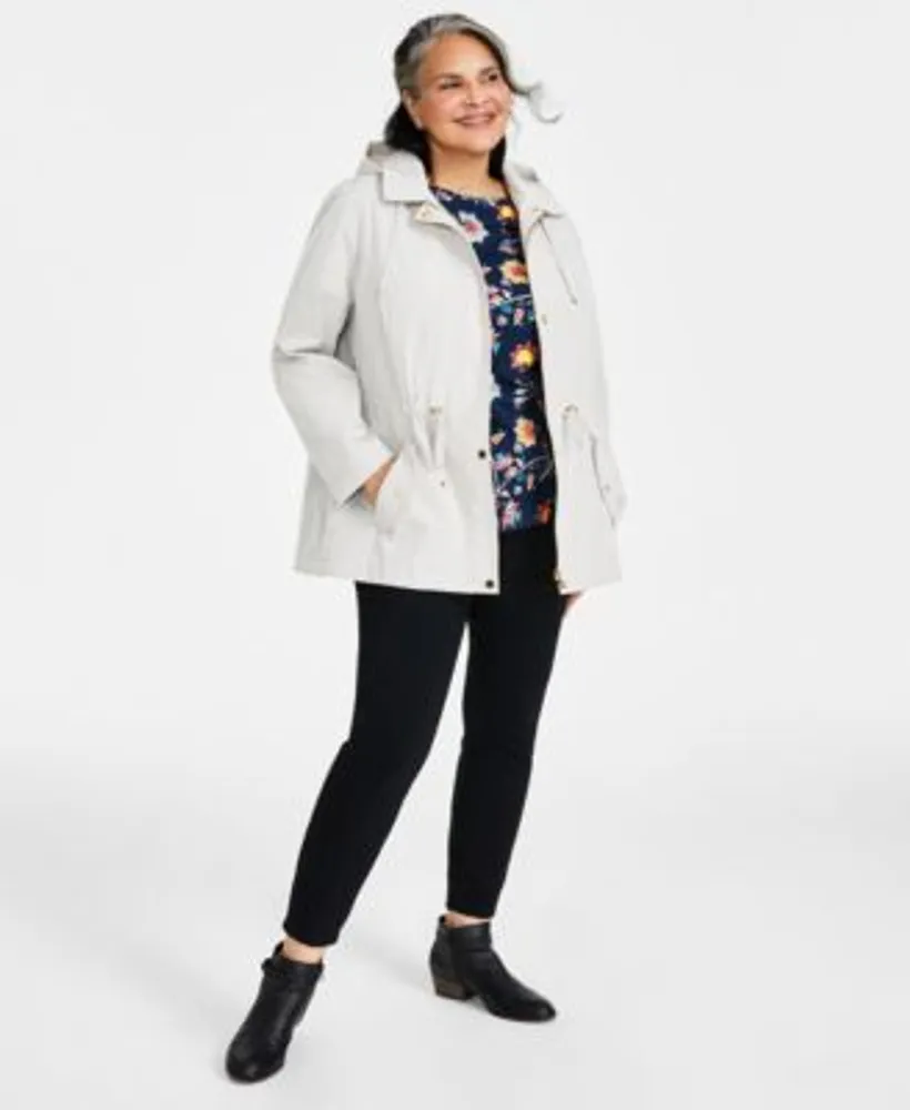 Plus size hooded anorak jacket sales