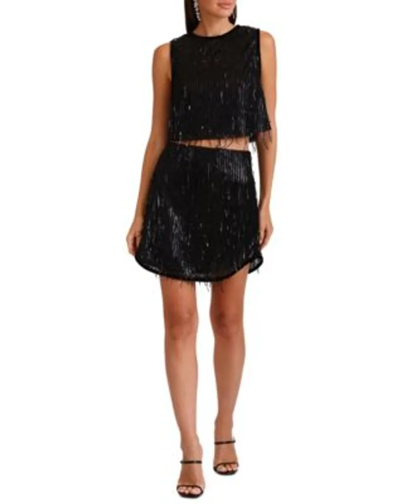 Macy's black sequin skirt online