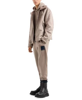 A|X Armani Exchange Men's Full-Zip Velour Bomber Jacket