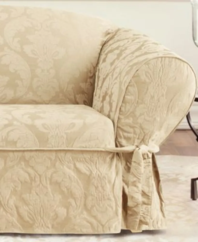 Sure fit matelasse best sale damask wing chair slipcover