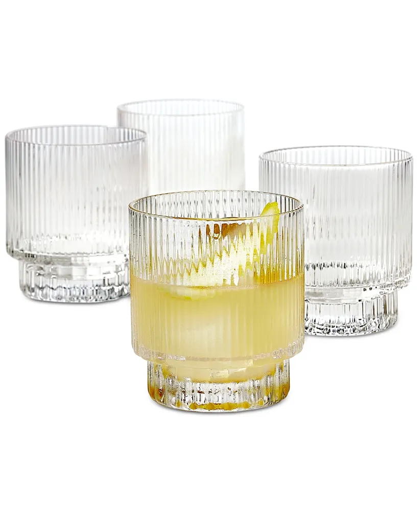 Hotel Collection Fluted Double OldFashioned Glasses, Set of 4, Created