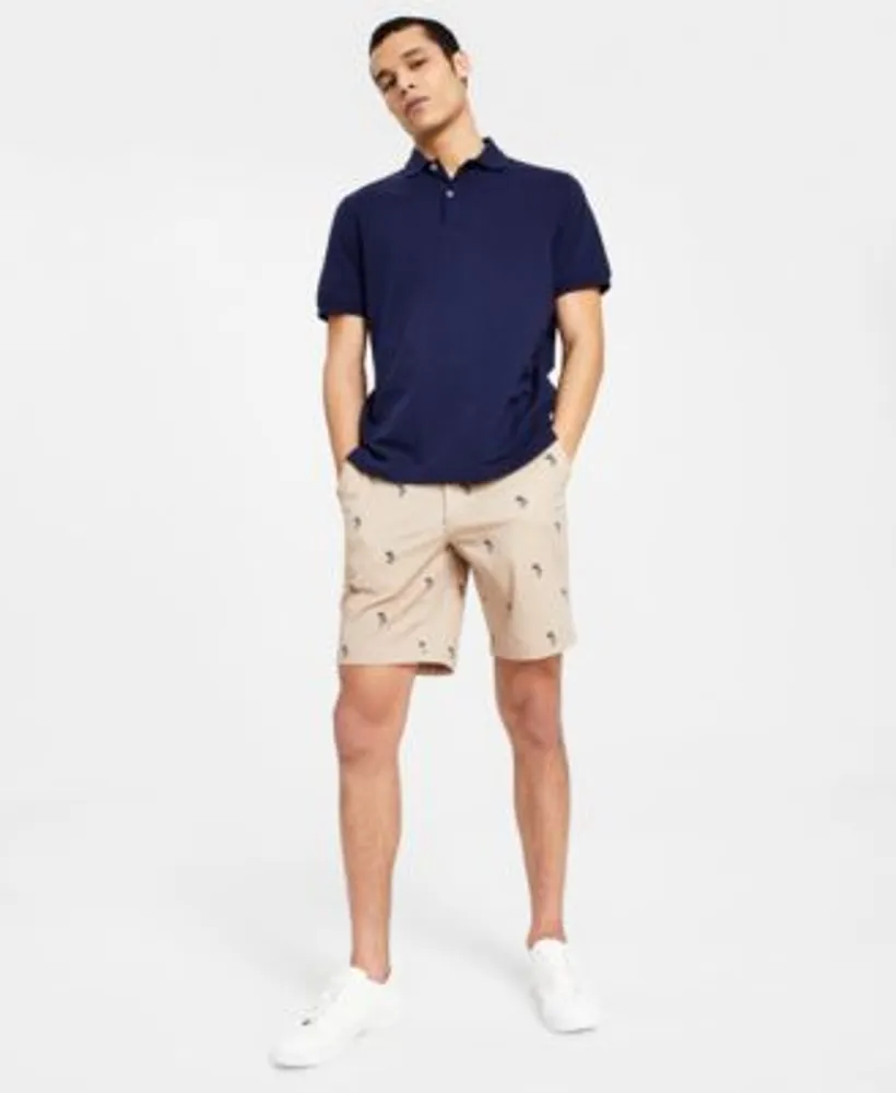 Club Room Mens Classic Fit Performance Stretch Polo Palm Print