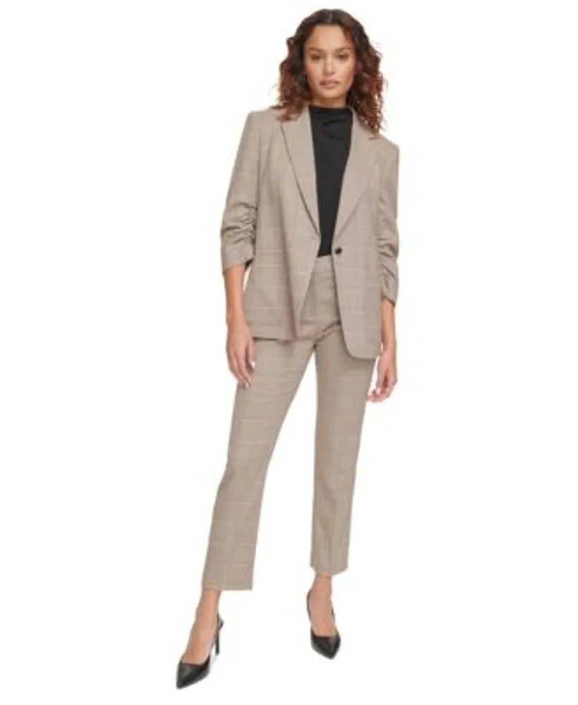 Calvin Klein Womens Single Button 3 4 Sleeve Jacket Mid Rise Slim