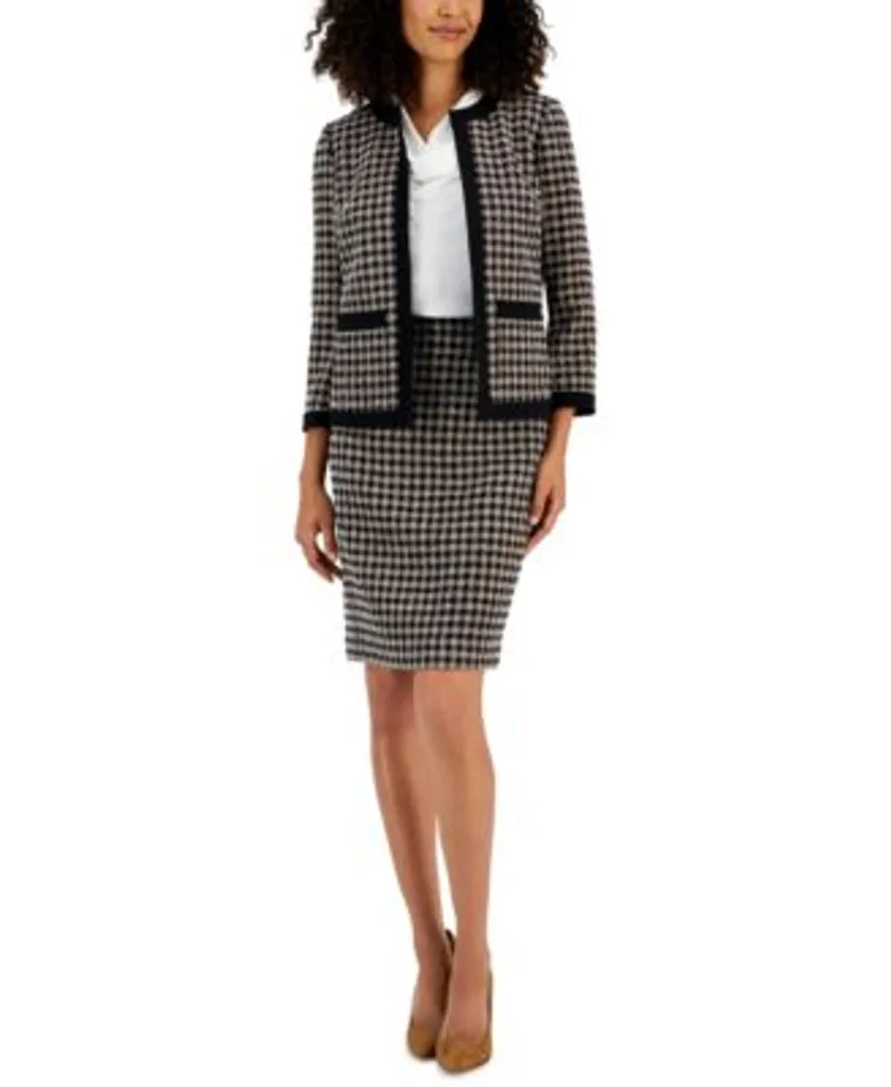 Kasper Womens Framed Tweed Jacket Slim Skirt Plaza Del Caribe