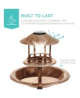 Best Choice Products Solar Outdoor Bird Bath Pedestal Fountain