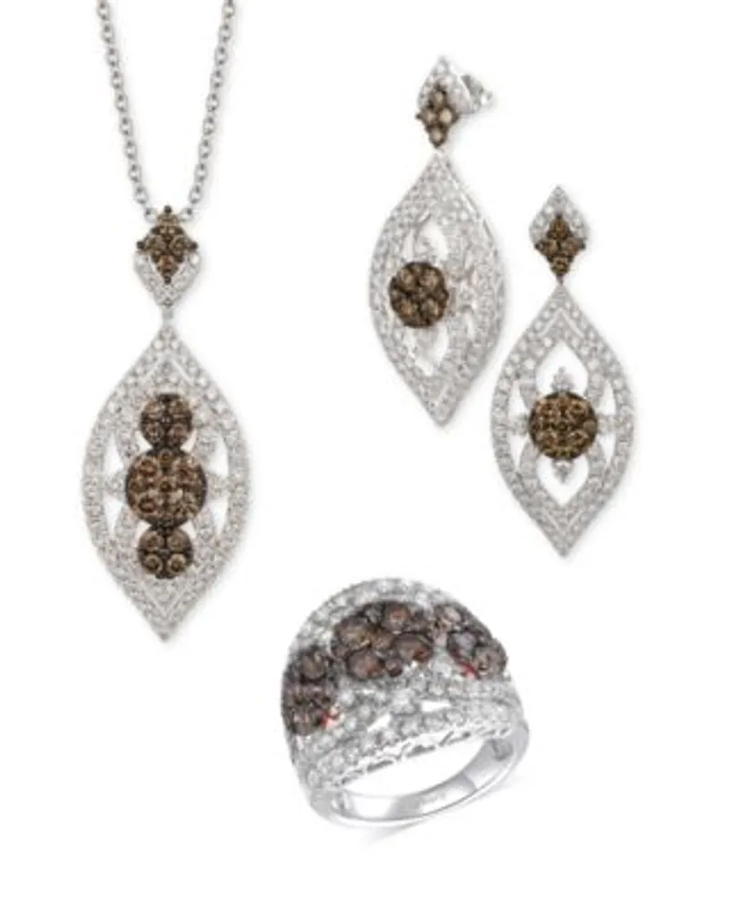 Chocolate diamond necklace shop and earring set
