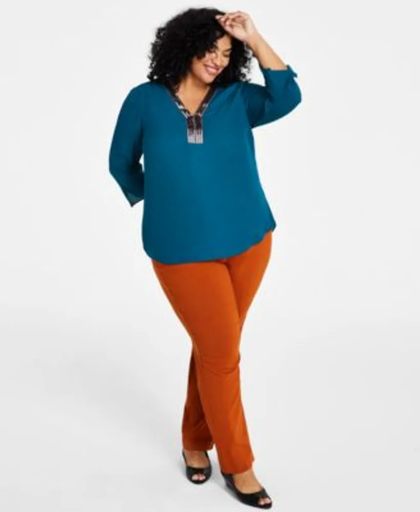 Macys plus size deals pants and tops