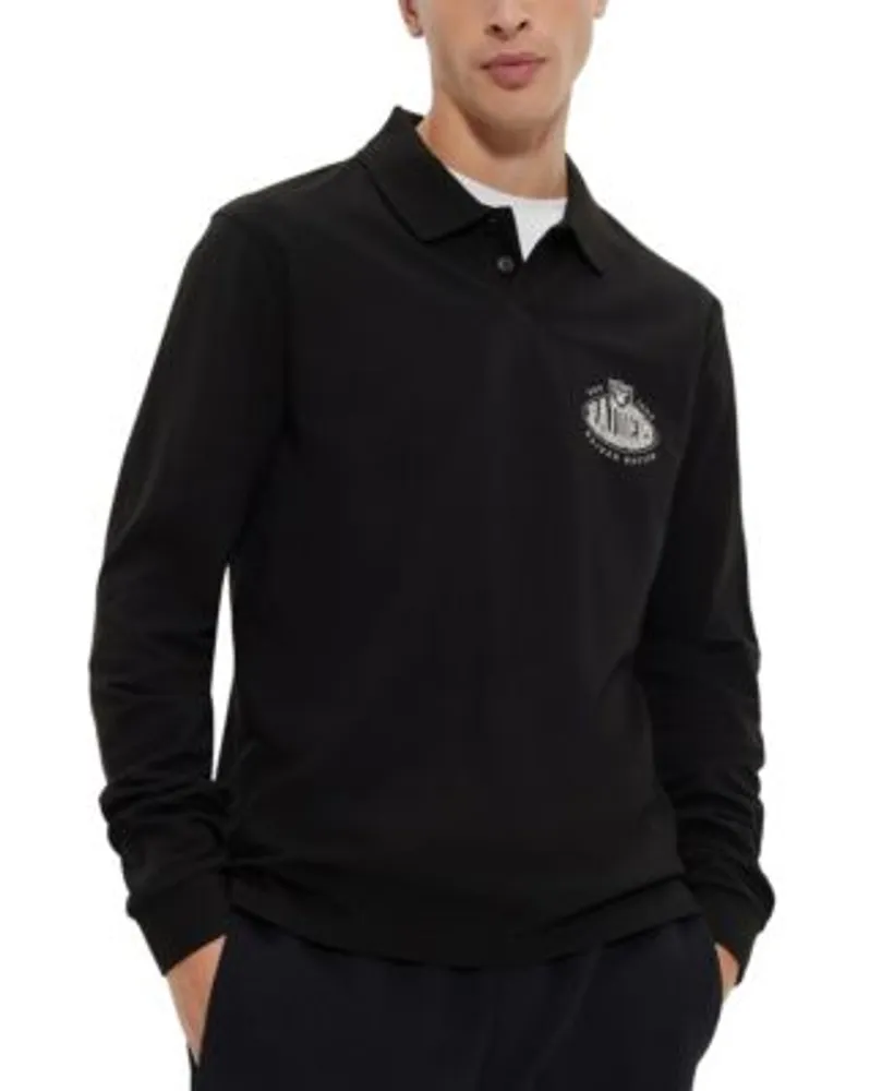 Mens hugo boss long sleeve polo on sale
