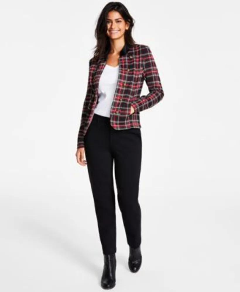 Tommy hilfiger cheap women's plaid blazer