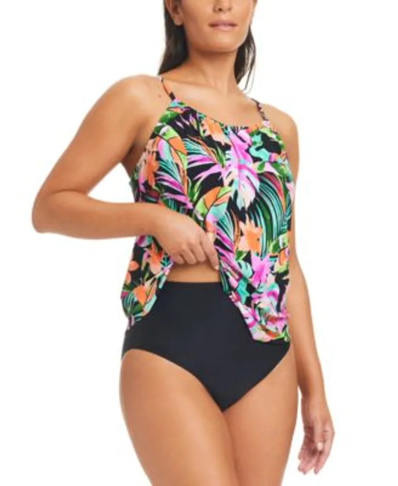 Tankini top and online high waisted bottoms