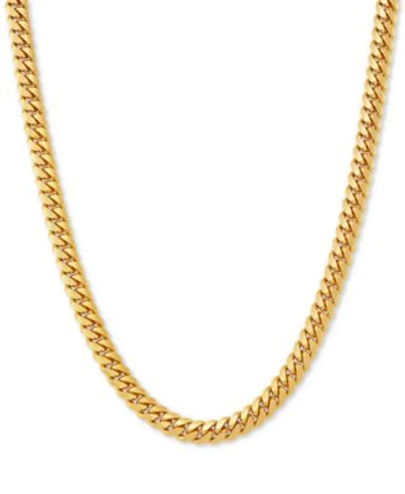 Macy s Cuban Link Chain Necklaces In Sterling Silver 18k Gold