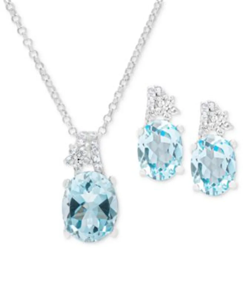 Lab created aquamarine earrings sale
