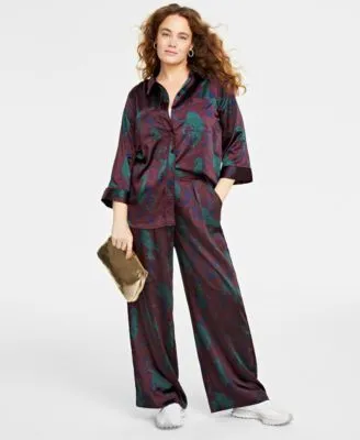 Macys womens satin pajamas clearance