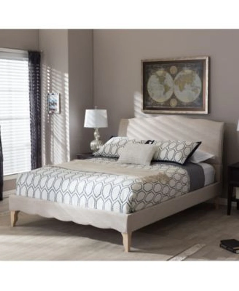Jerell modern king shop linen platform bed