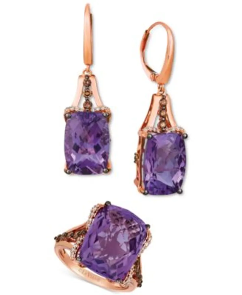 Le Vian Grape Amethyst Diamond Ring Drop Earring Collection In 14k