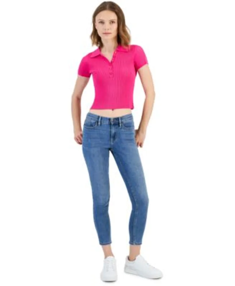 Polo shirt high waisted jeans sale
