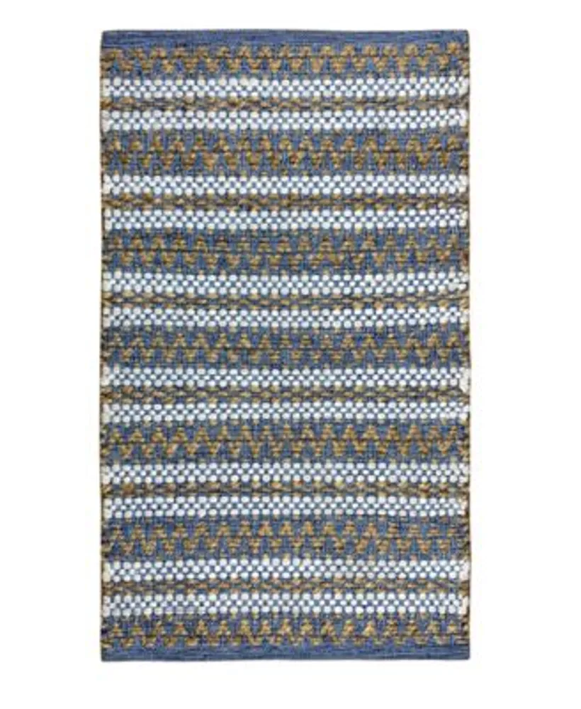 Lucky Brand Lolita Chevron Stripe Jute Denim Accent Rugs