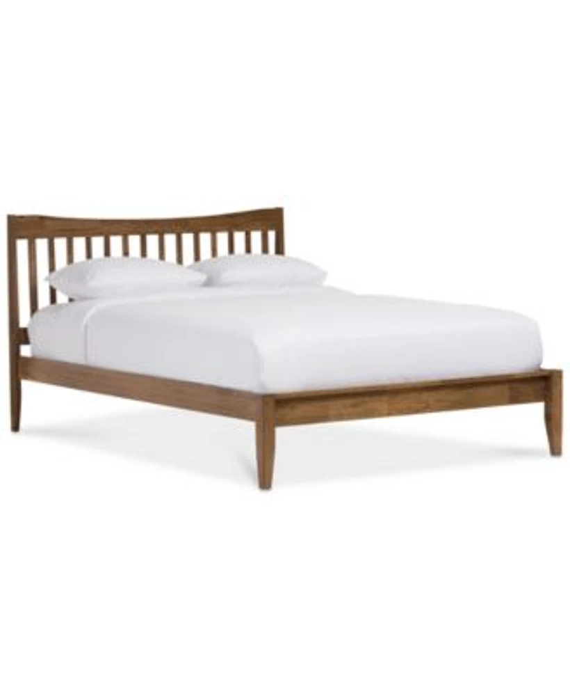 Jerell modern queen linen platform bed sale