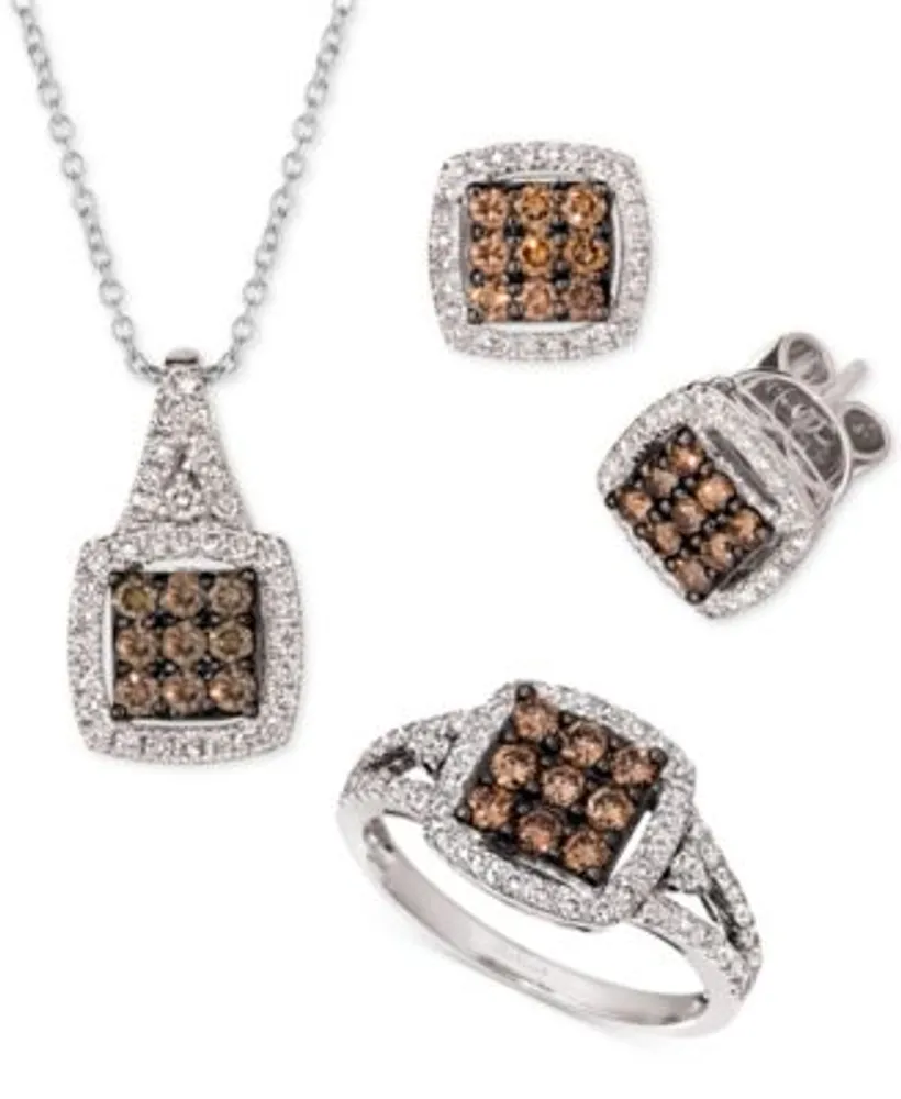 Square chocolate store diamond ring