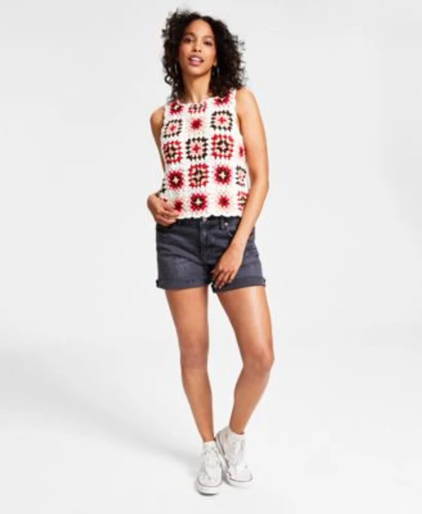 Lucky Brand Womens Granny Square Vest Ava Denim Shorts Vancouver