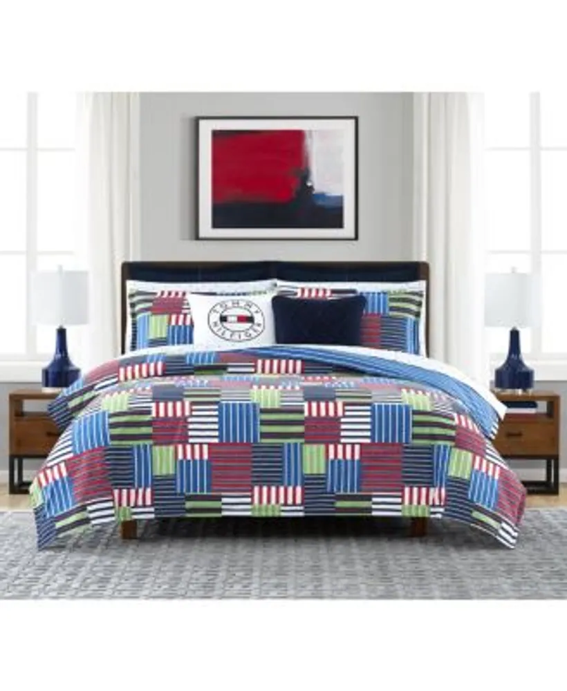 Tommy Hilfiger Preppy Patchwork Stripe Comforter Sets Hawthorn Mall