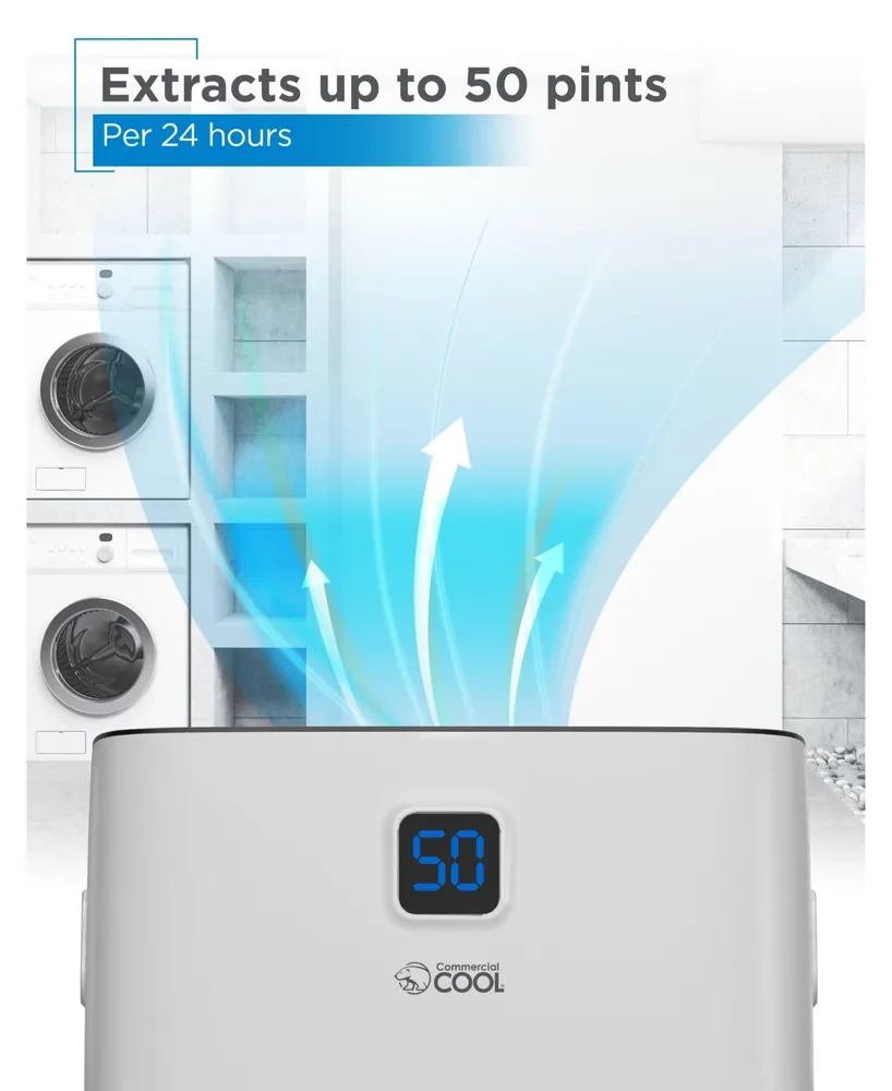 Commercial Cool Dehumidifier, 50 Pint Dehumidifier,Portable