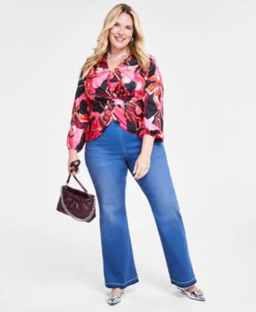 I.N.C. International Concepts Plus Size Twist Front Top Pull On