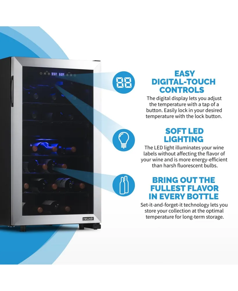 Newair Freestanding 43 Bottle Dual Zone Compressor Wine Fridge in