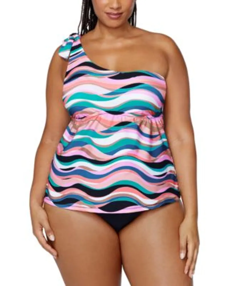 One shoulder tankini new arrivals plus size