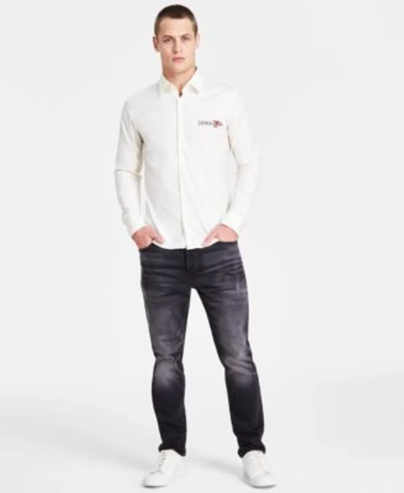 Hugo boss mens white cheap shirt