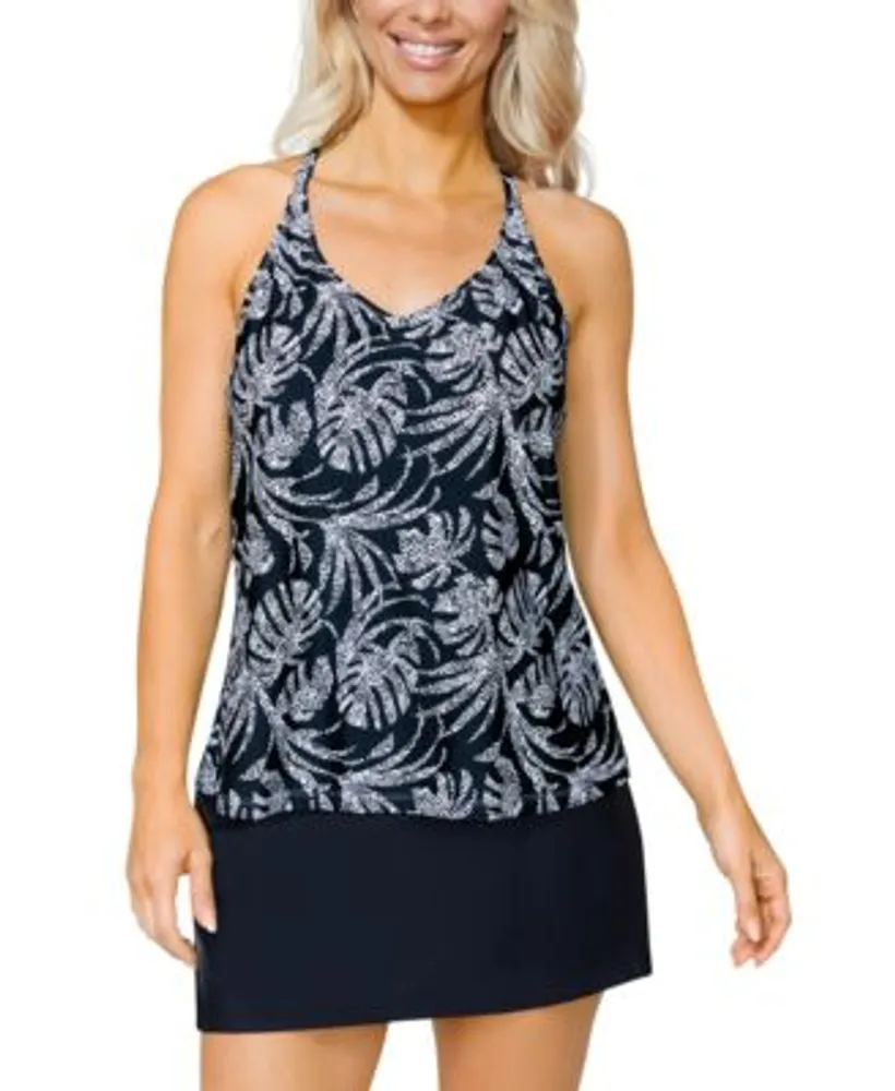 Island Escape Womens Racerback Underwire Tankini Swim Top High