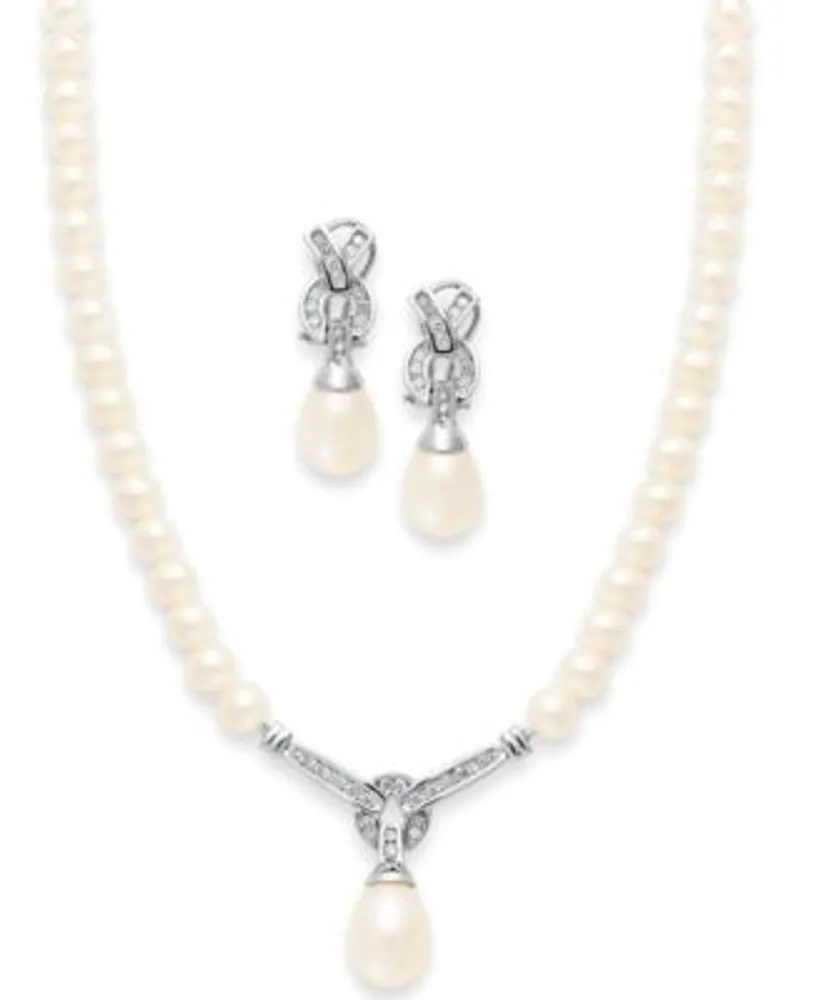 Macy s 14k White Gold Jewelry Set Cultured Freshwater Pearl