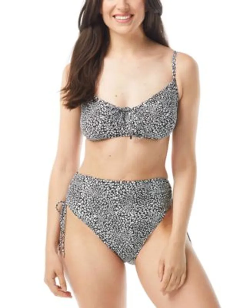 Coco Reef Supreme Bra Sized Shirred Bikini Top Shirred High Waist
