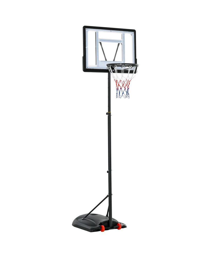 Soozier Basketball Hoop System Stand with Height Adjustable 5.5FT7.5FT