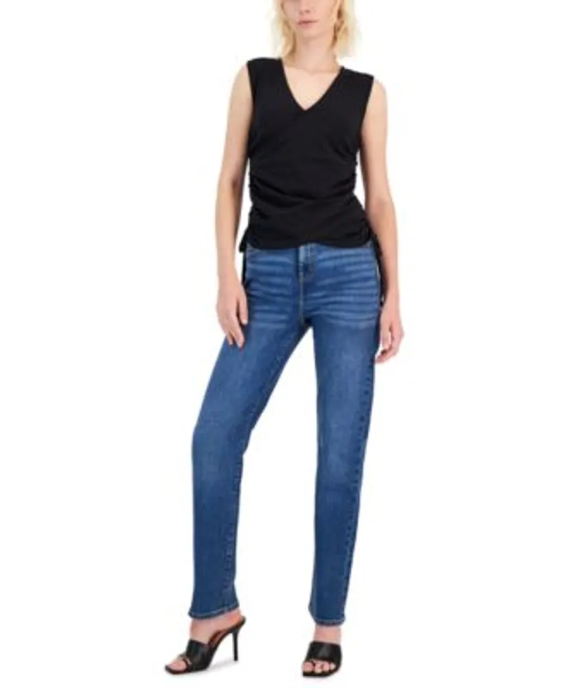 High neck top crossover top
