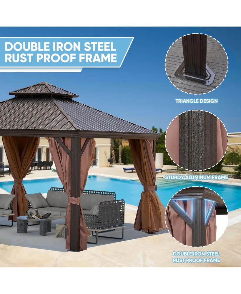 Simplie Fun 12x12FT patic gazebo,alu gazebo with steel canopy,Outdoor