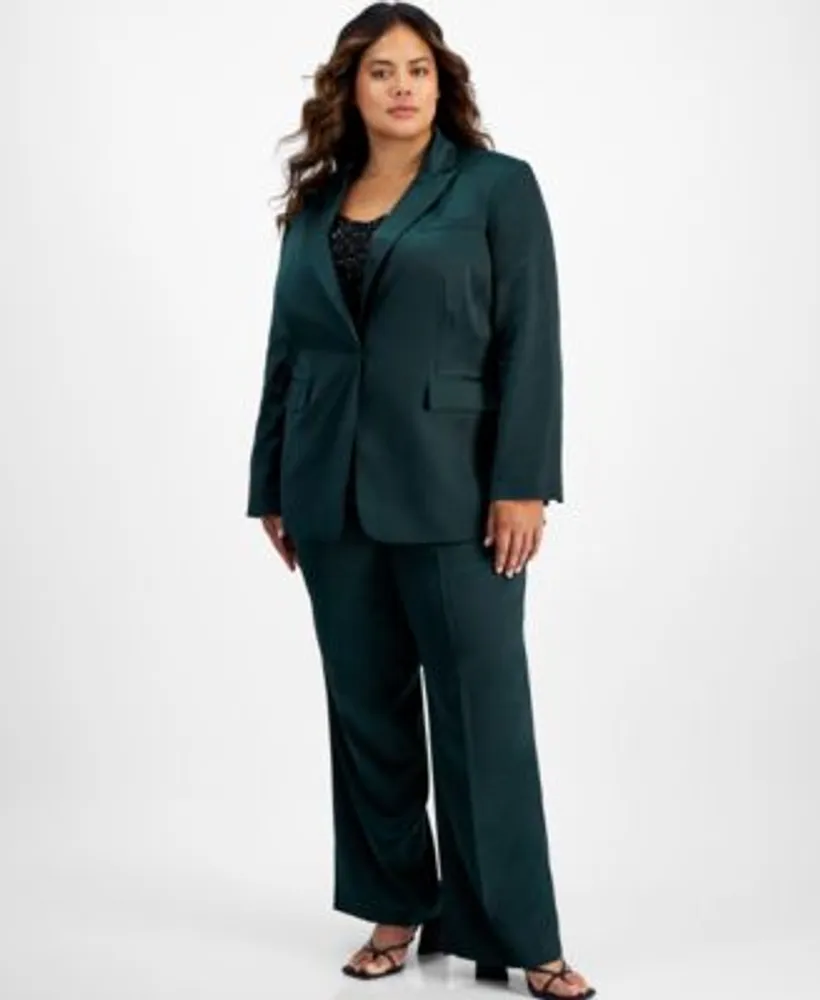 Plus size outlet satin blazer