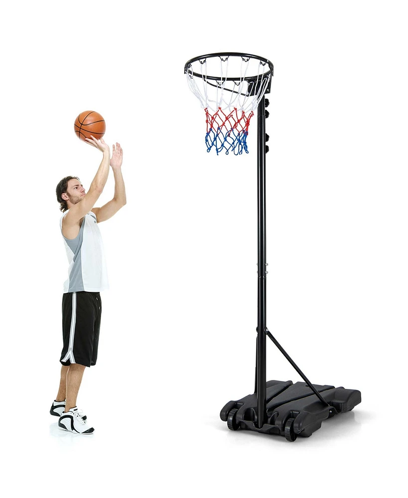 Costway 8.510FT Adjustable Basketball Hoop Goal with Fillable Base
