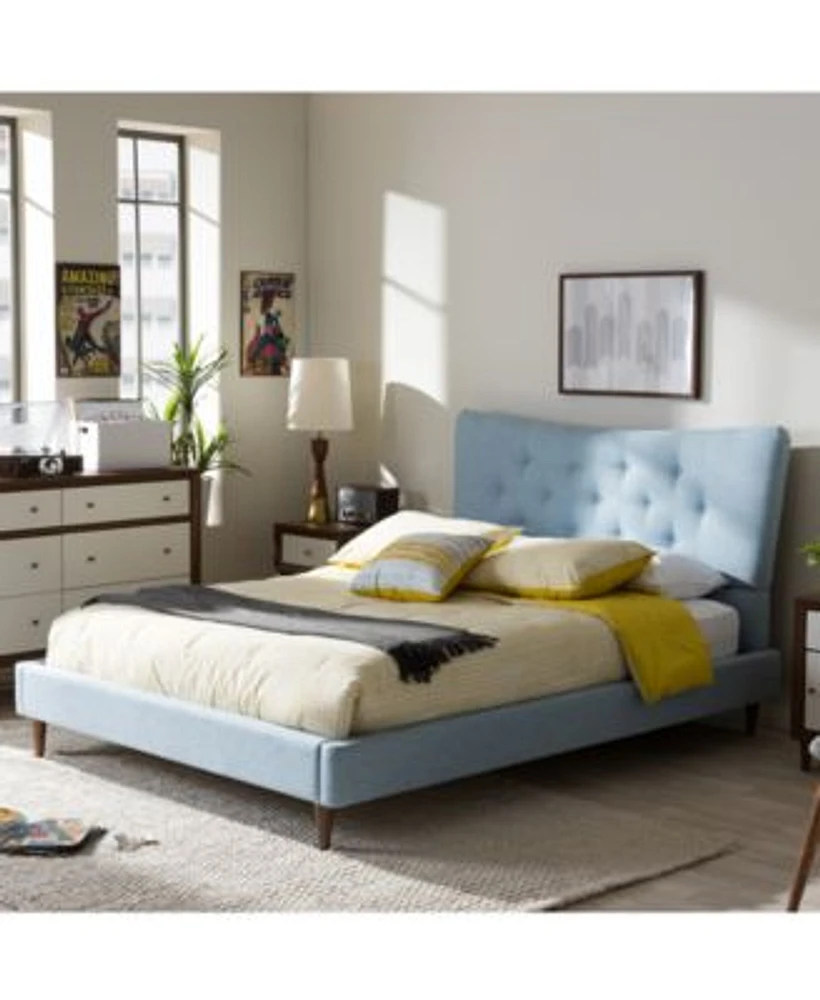Rydell modern queen store slatted platform bed