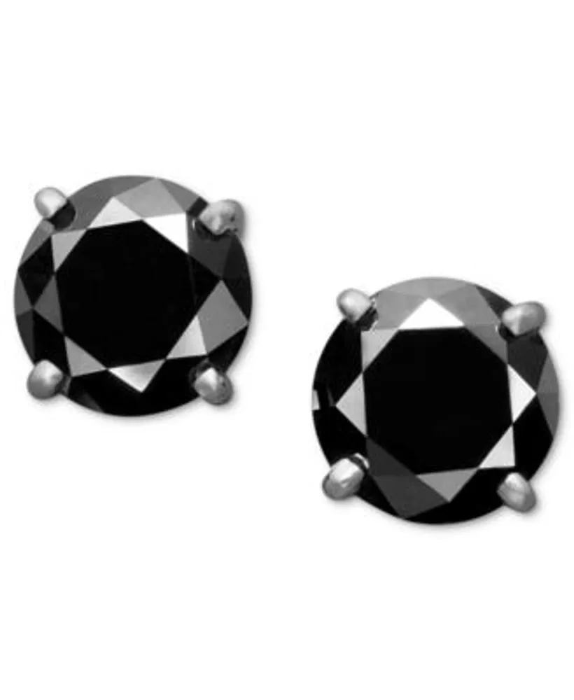Macy s Black Diamond Stud Earrings 1 To 2 Ct. T.W. In 14k White