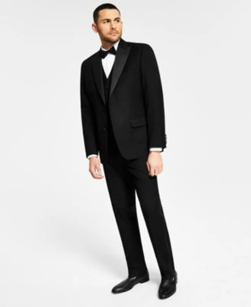 Alfani Mens Classic Fit Stretch Black Tuxedo Separates Created For
