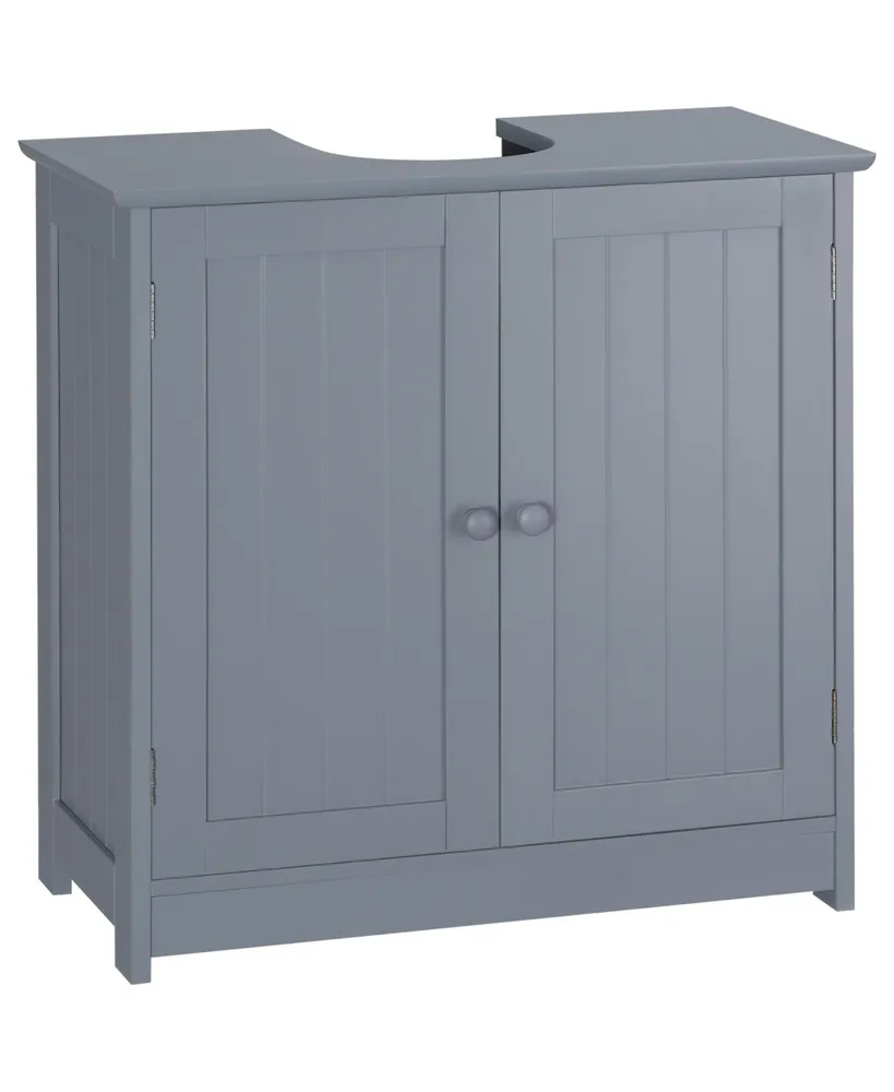 Homcom Under Sink Bathroom Cabinet with 2 Doors and Shelf, Pedestal ...