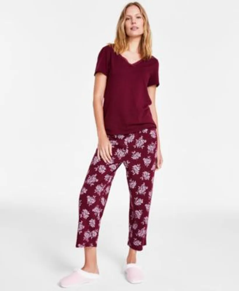 Charter Club Womens Pajamas Set Faux Fur Trim Slippers Created For