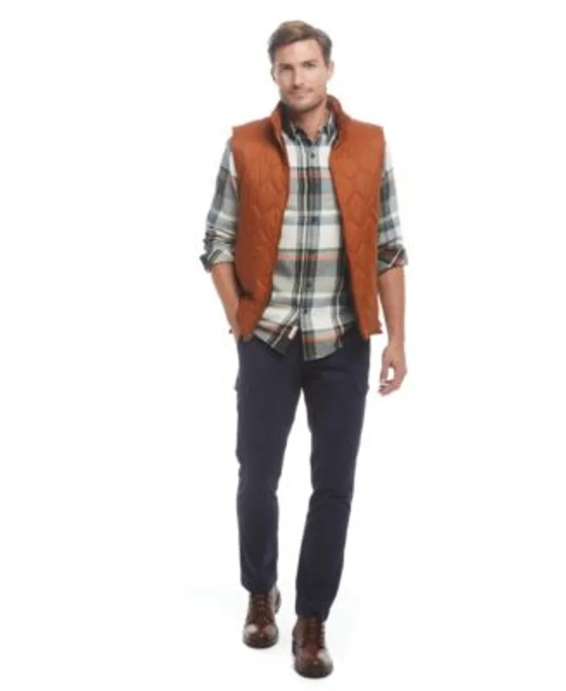 Weatherproof Vintage Mens Lightweight Vest Flannel Shirt Cargo