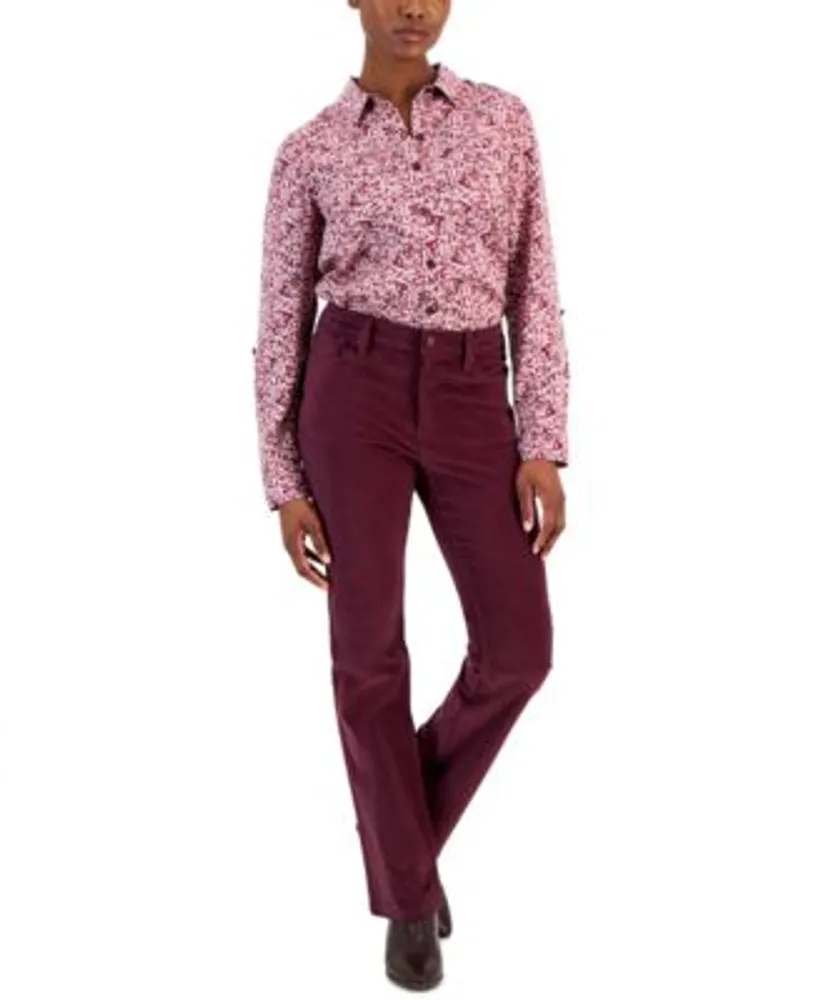 Calvin Klein Jeans Petite Button Front Top Corduroy Bootcut Jeans