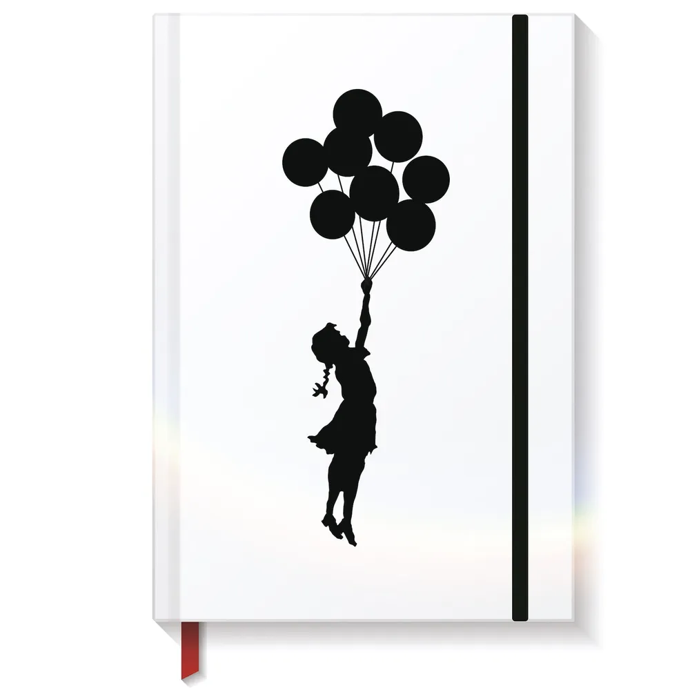 Urbanity Banksy A5 Notebook Flying Balloons Girl (Grid) | MarketFair Shoppes