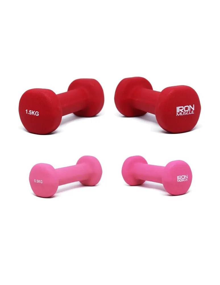 IRON MUSCLE Pesas Mancuernas Iron Muscle 2 pares 0.5 1.5 Kg