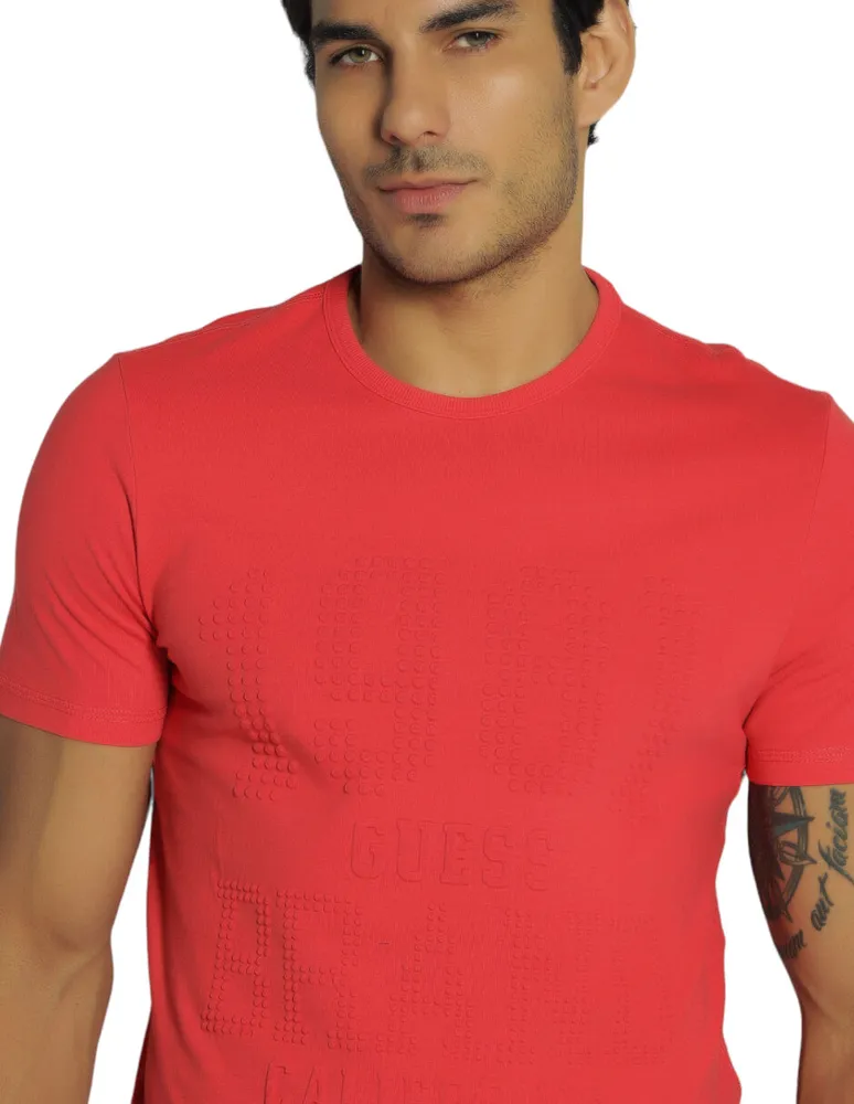 Camiseta guess roja discount hombre